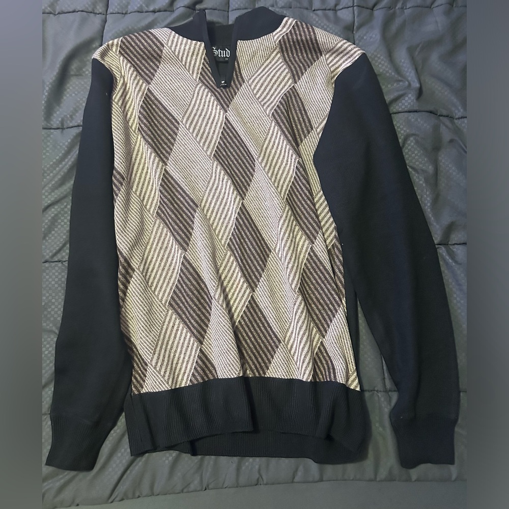 Men’s Studio by Omega 1/4 zip sweater size Medium Brown